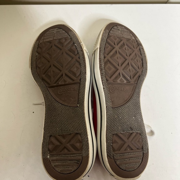 Red Canvas High-Top Sneakers - Picture 9 of 10